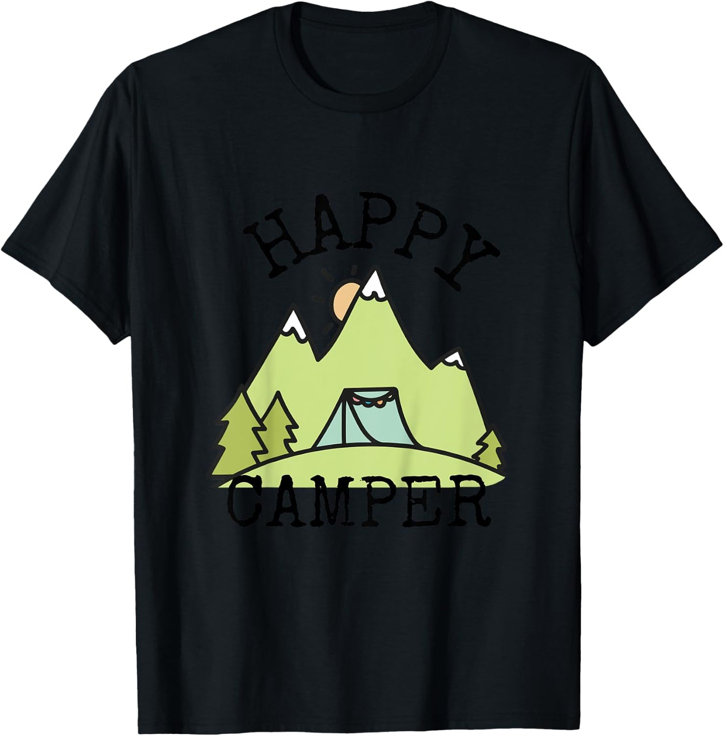 Kids Happy Camper Youth T-Shirt - T-Shirt | Black