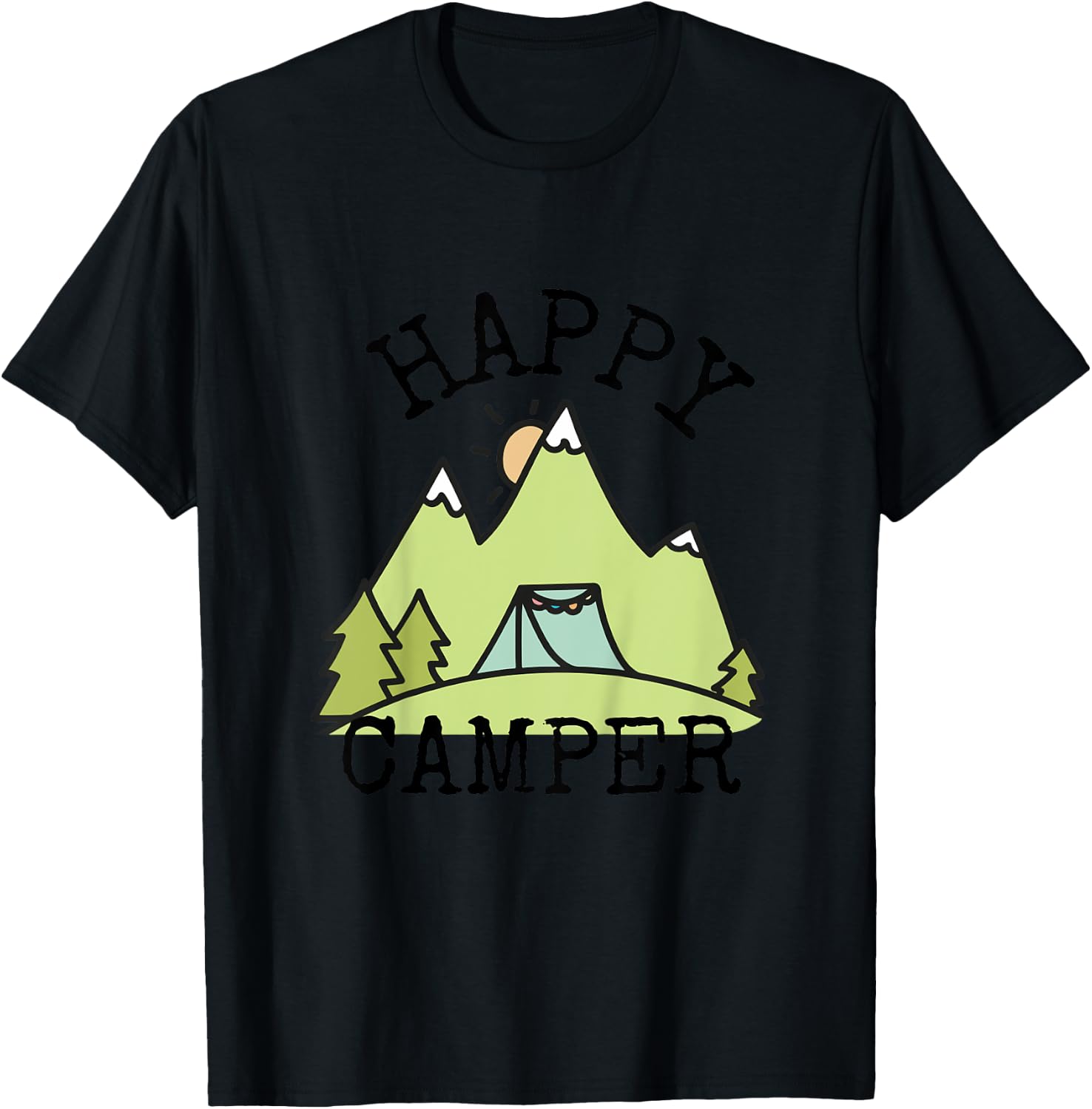 Kids Happy Camper Youth T-Shirt - T-Shirt | Black