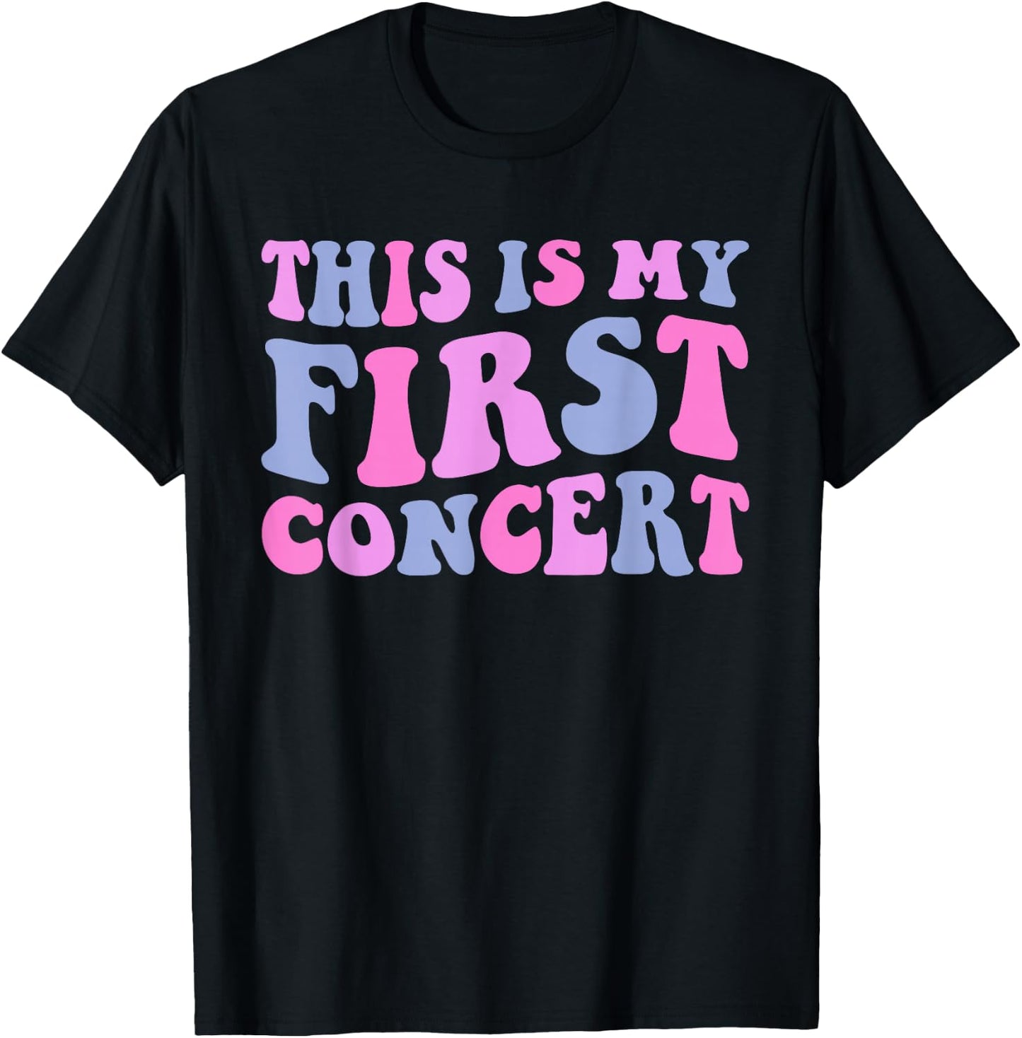 This Is My First Concert Music Event Retro Groovy Girls T-Shirt - T-Shirt | Black