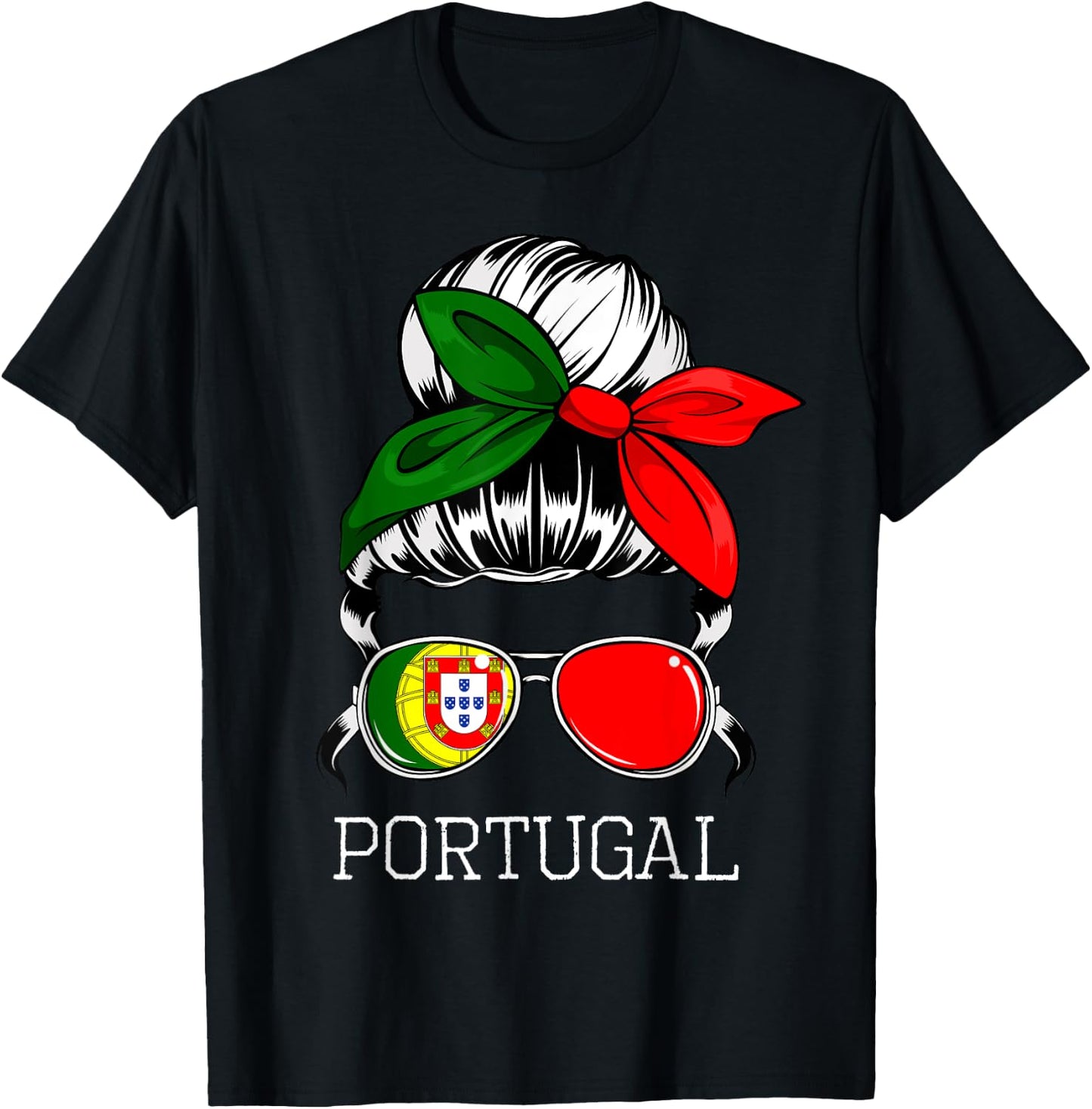 Portuguese Girl Portugal Woman Proud Portugal Flag Bandana T-Shirt - T-Shirt | Black