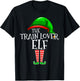 Train Lover Elf Family Group Matching Christmas Gift Squad T-Shirt - T-Shirt | Black