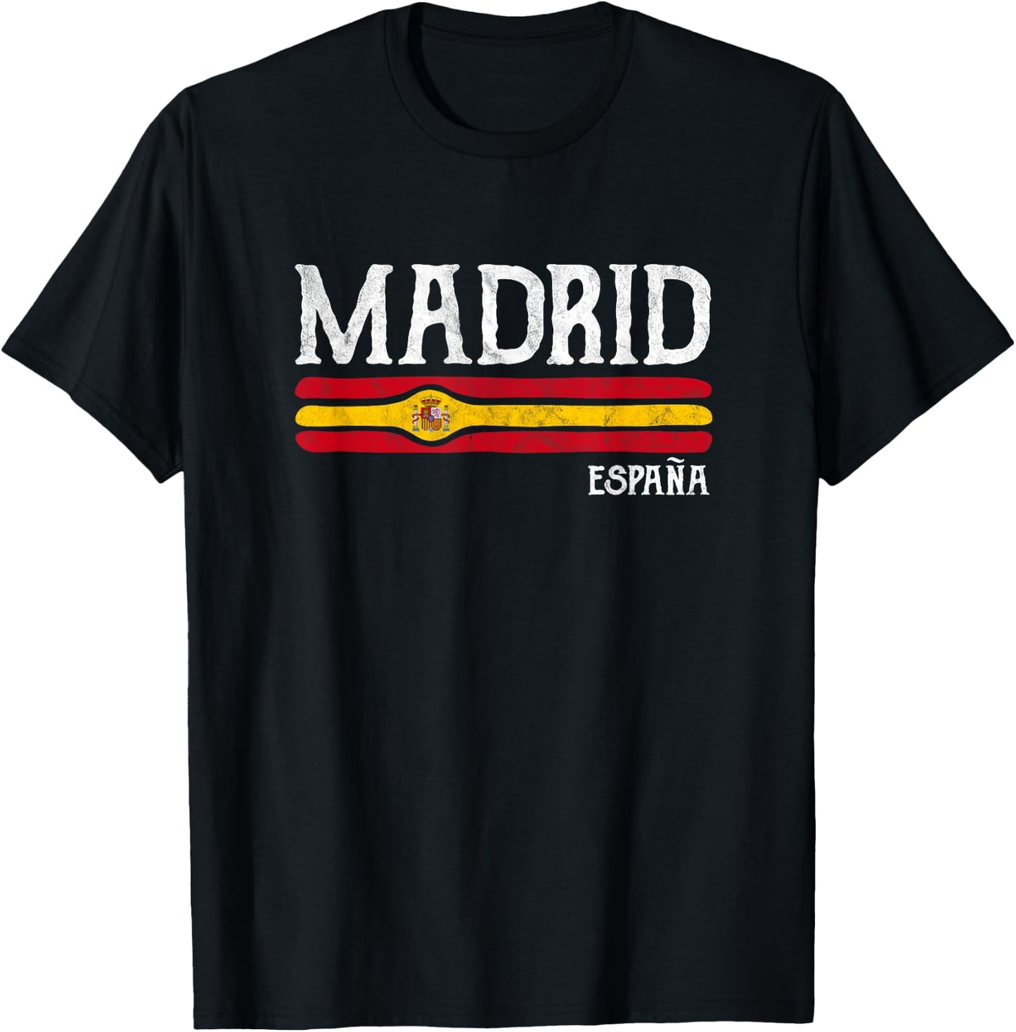 Vintage Madrid Spain Souvenir Espana Gift T-Shirt - T-Shirt | Black