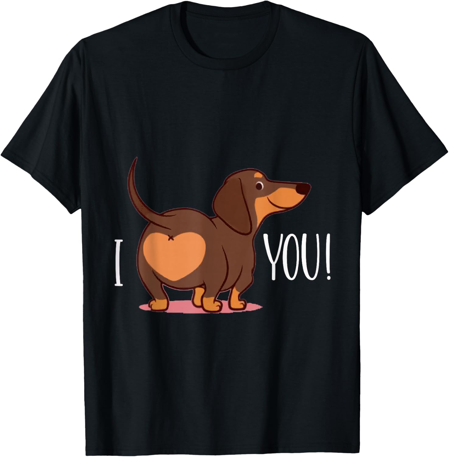 Cute Puppy Dog Lovers I Love Dachshunds Heart T-Shirt - T-Shirt | Black