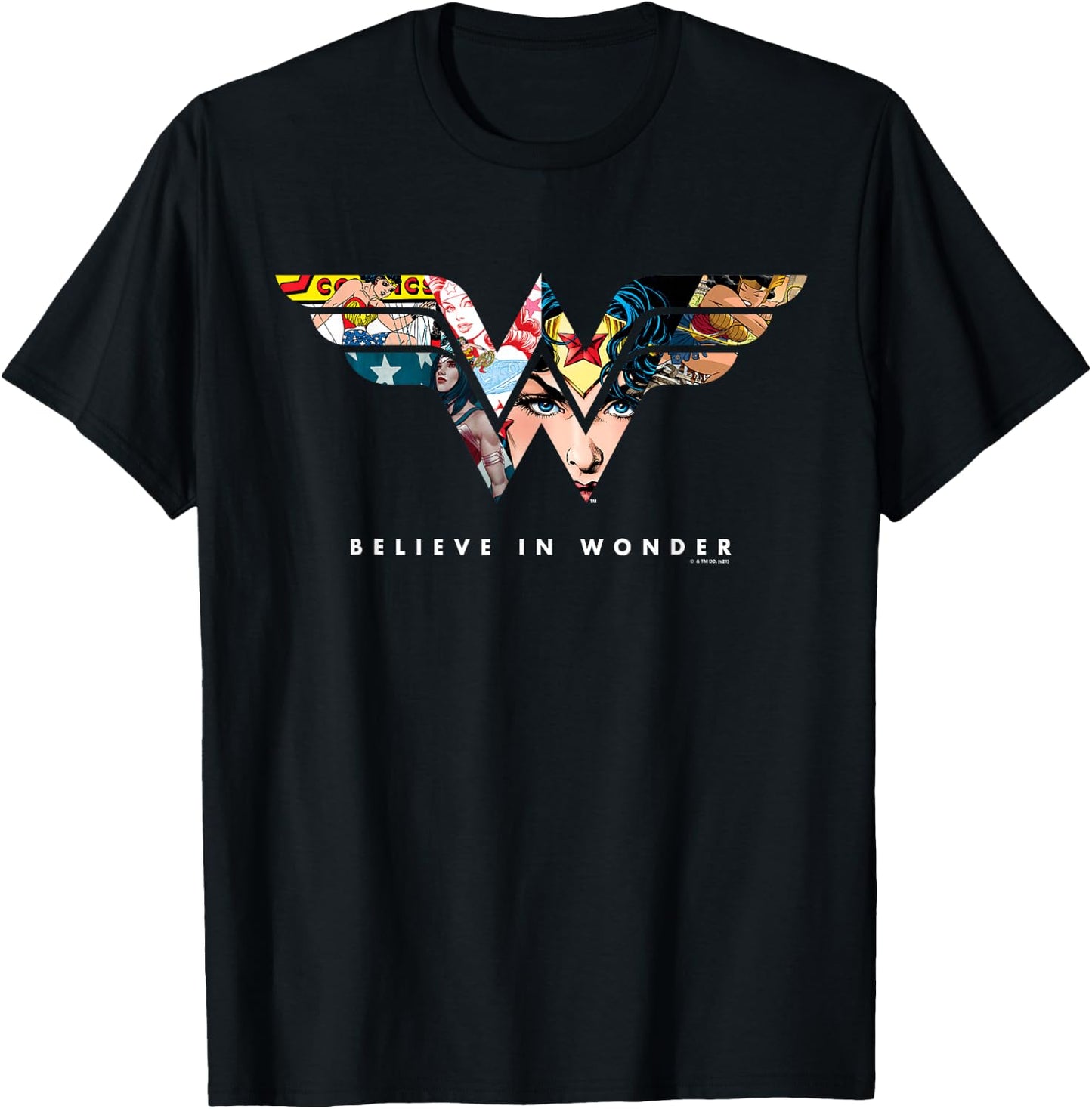 Wonder Woman 80th Believe in Wonder WW Logo T-Shirt - T-Shirt | Black