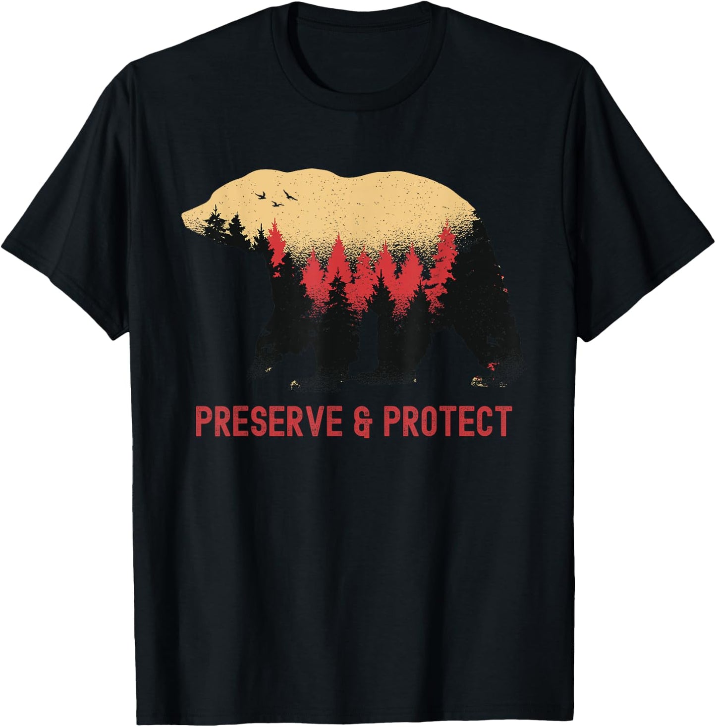 Earth Day Preserve and Protect Vintage National Park Bear T-Shirt - T-Shirt | Black