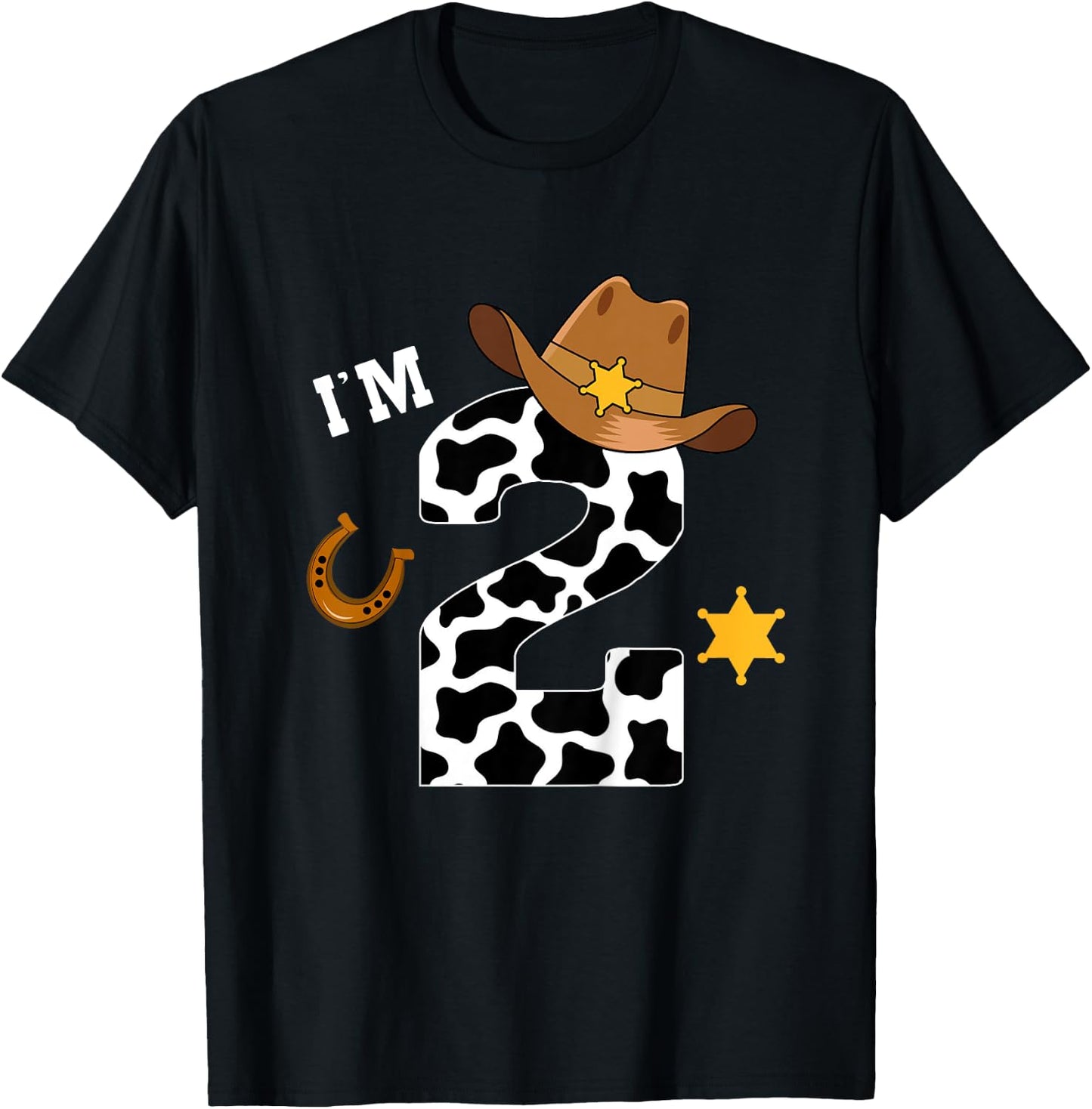 Kids 2nd Birthday Shirt Boy 2 Year Old Rodeo Western Cowboy T-Shirt - T-Shirt | Black