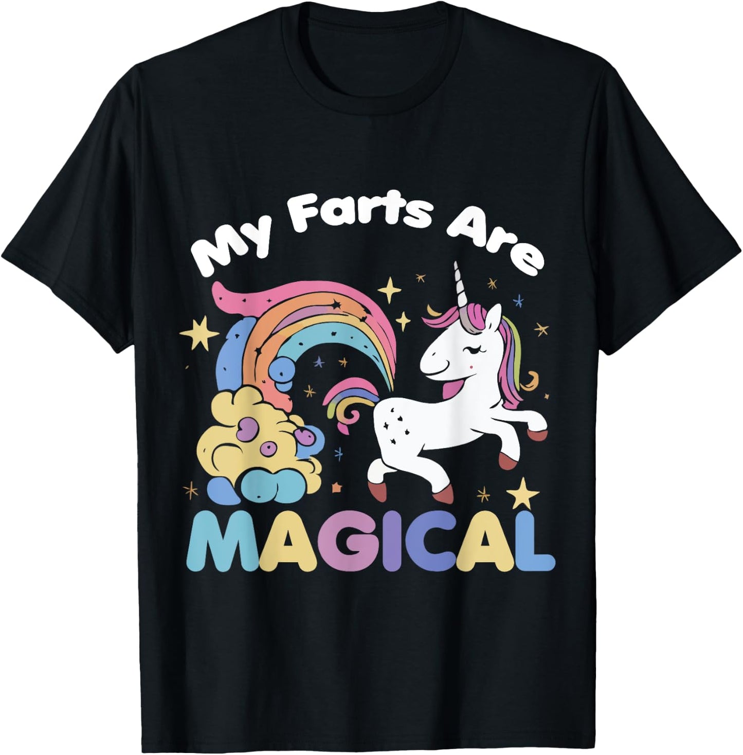 My Farts Are Magical Funny Unicorn Gag T-Shirt - T-Shirt | Black
