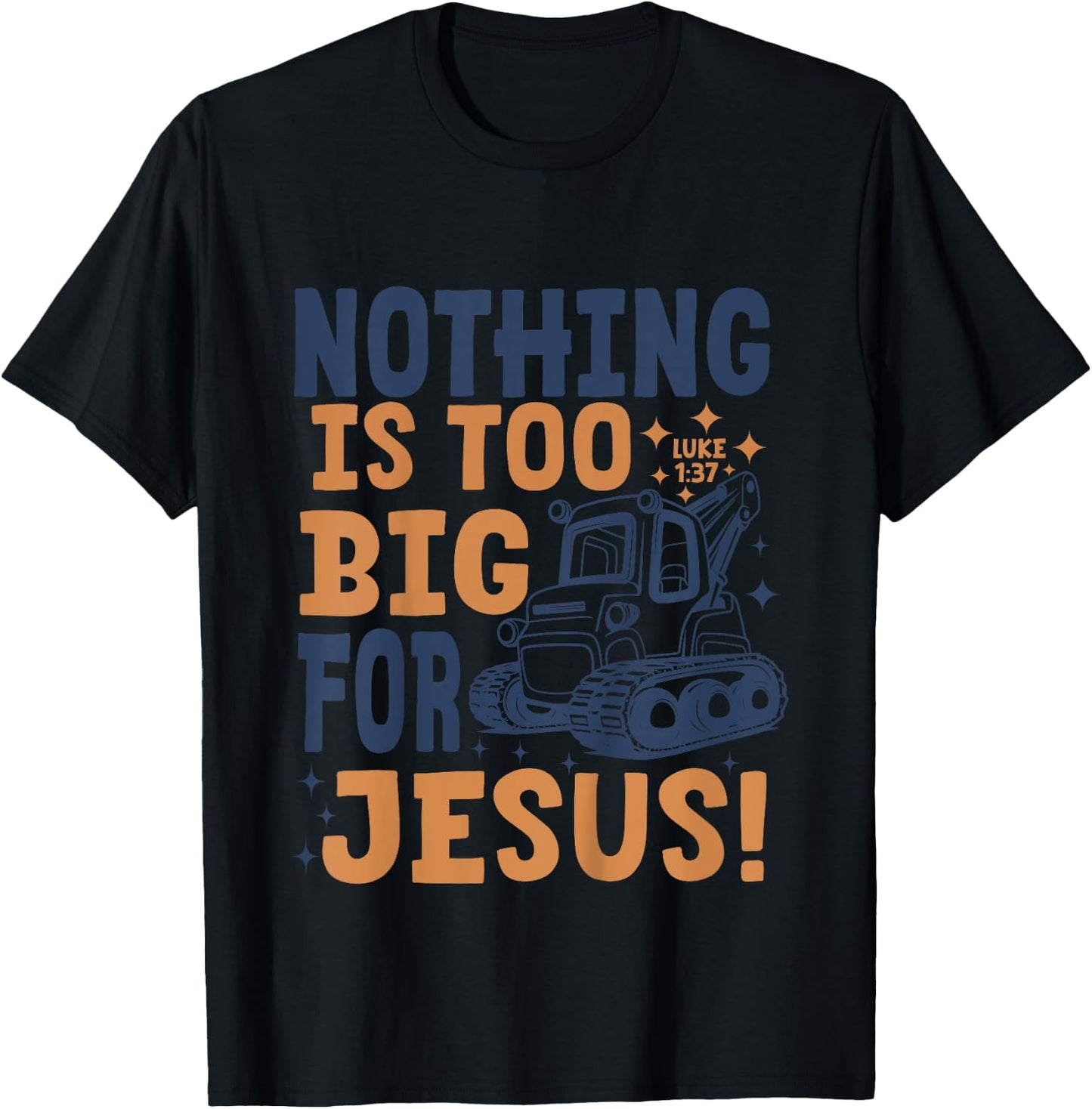 Nothing is Too big for Jesus Retro Kids Christian Religious T-Shirt - T-Shirt | Black