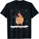 Funny Santa Chicken Christmas Lights Animals Lover T-Shirt - T-Shirt | Black