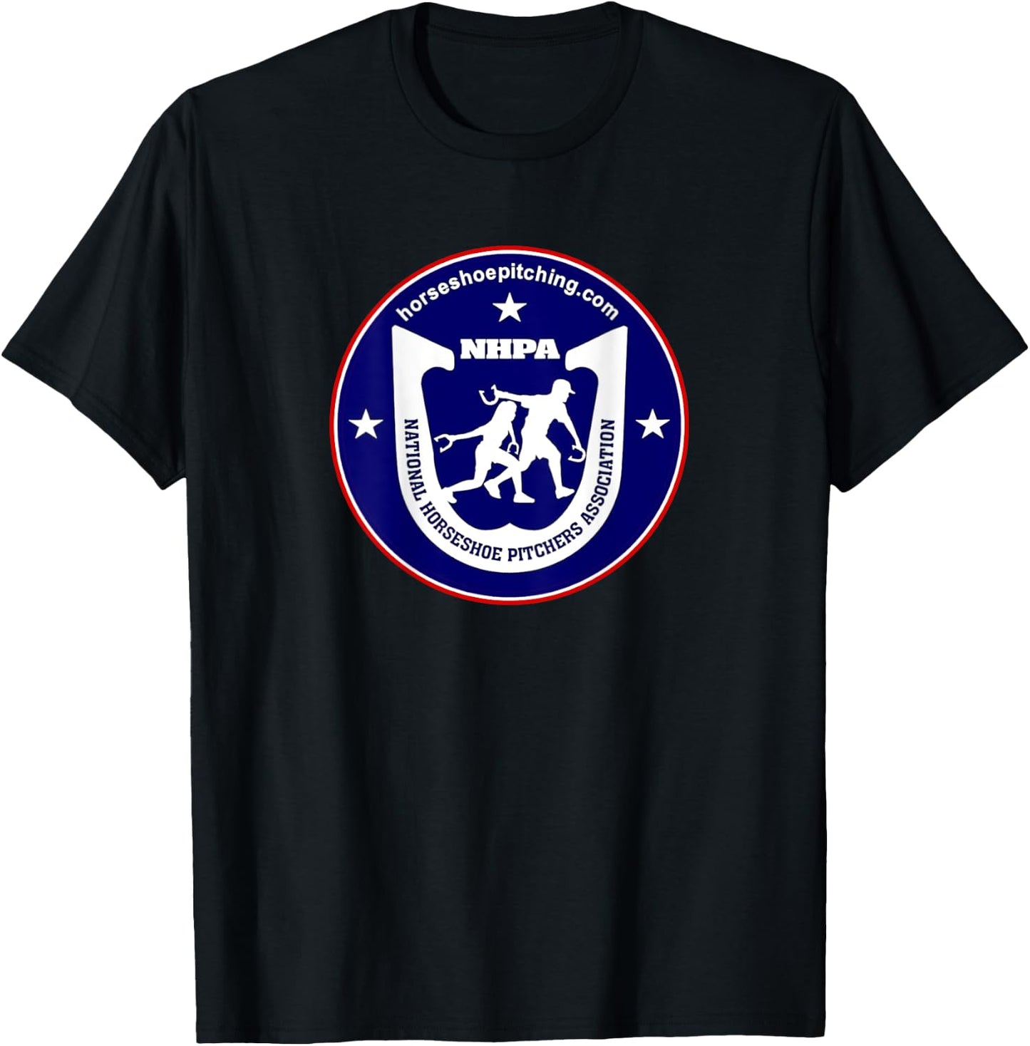 National Horseshoe Pitchers Association NHPA Back Logo T-Shirt - T-Shirt | Black