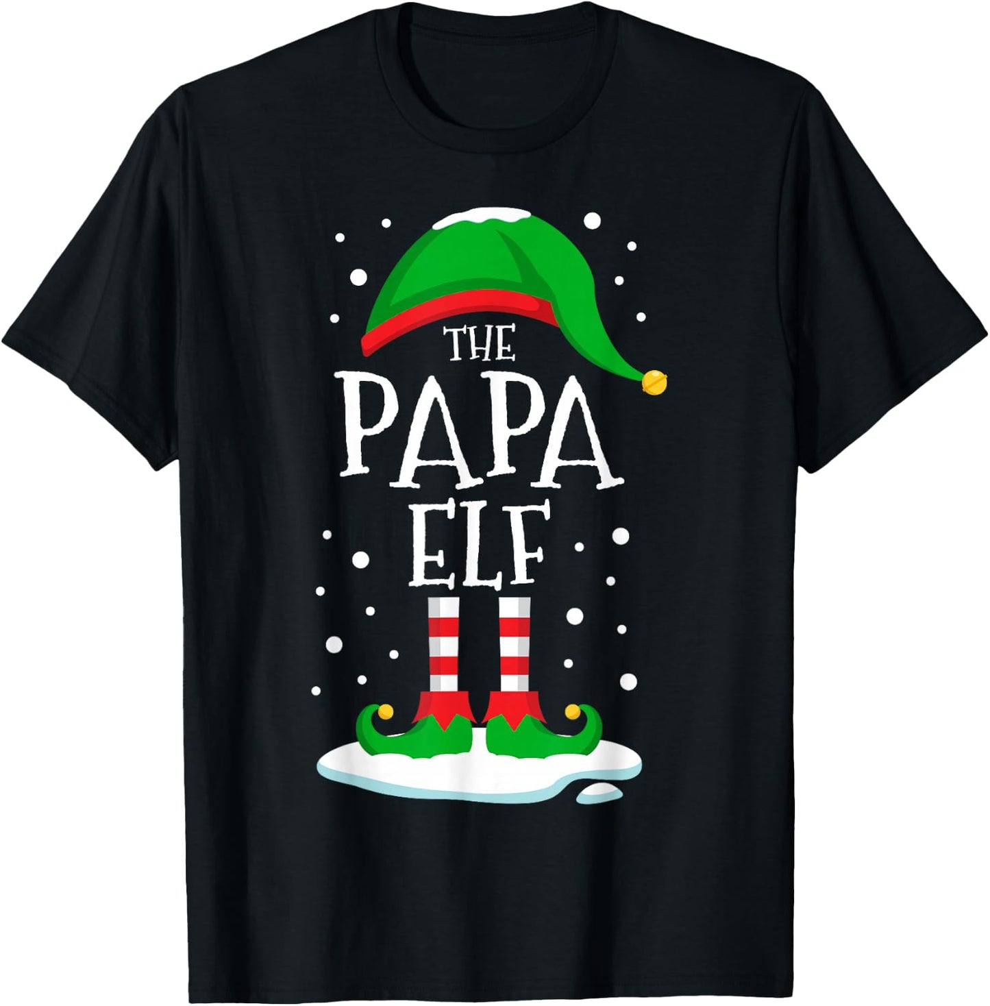 The Papa Elf Christmas Family Matching Xmas Grandpa Funny T-Shirt - T-Shirt | Black