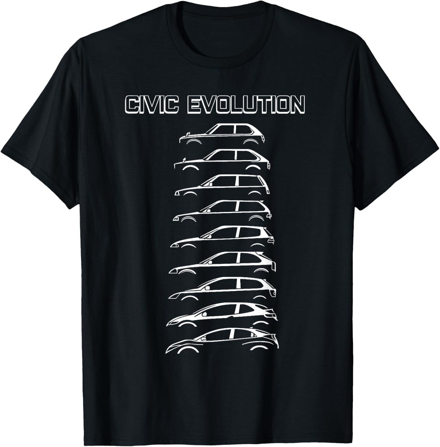 Civic Evolution EK EG Type R SI EF Japanese Car , Small, Black T-Shirt - T-Shirt | Black