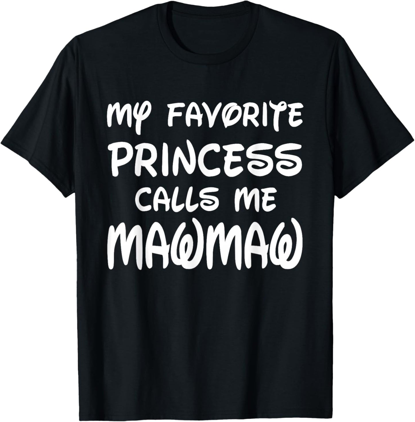 My Favorite Princess Calls Me Mawmaw Vintage Christmas Xmas T-Shirt - T-Shirt | Black