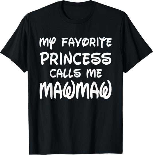 My Favorite Princess Calls Me Mawmaw Vintage Christmas Xmas T-Shirt - T-Shirt | Black