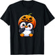 Halloween Penguin Pumpkin Hat T-Shirt - T-Shirt | Black