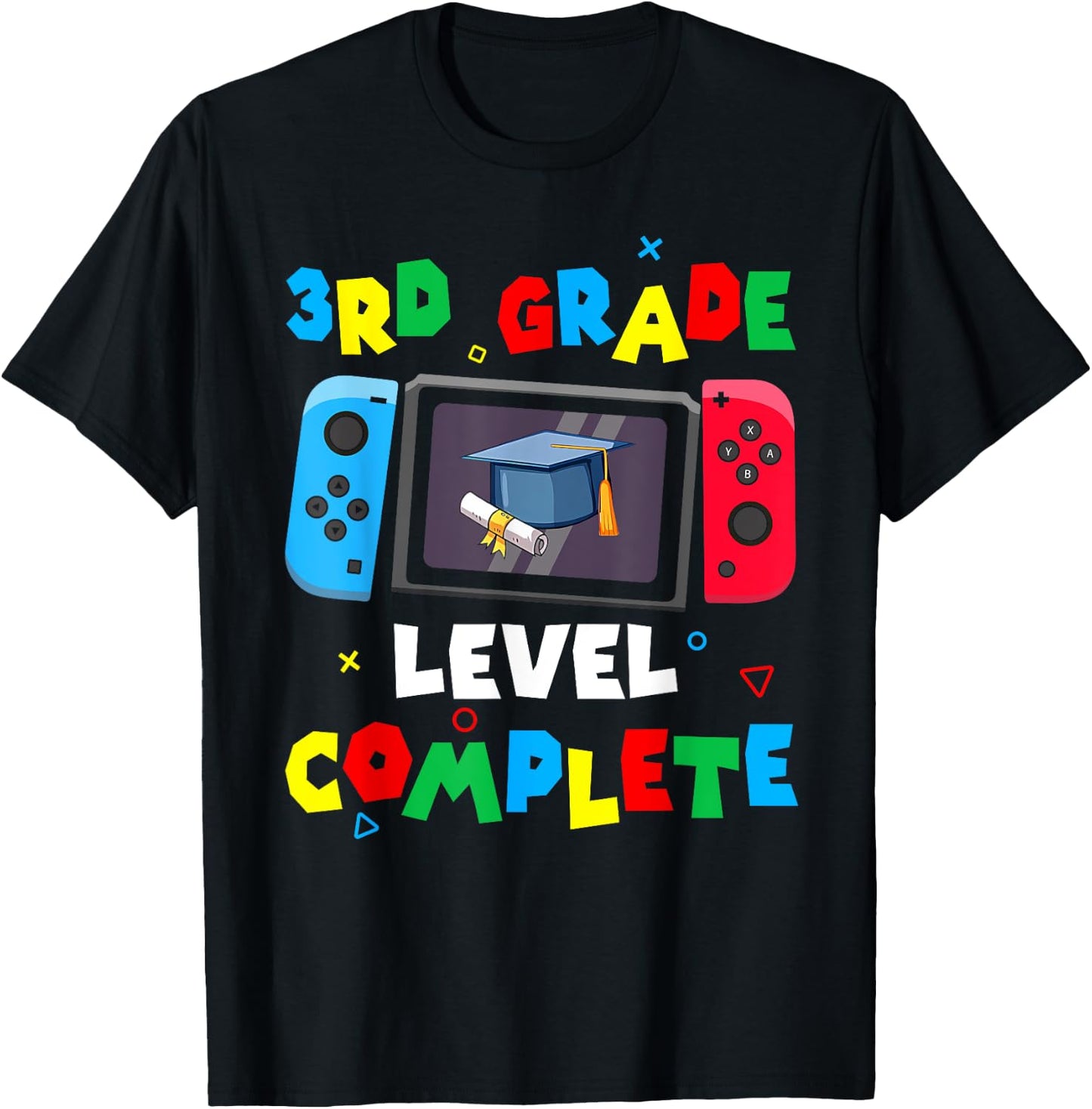 Game Controller Level 3rd Grade Complete Boys Graduation T-Shirt - T-Shirt | Black
