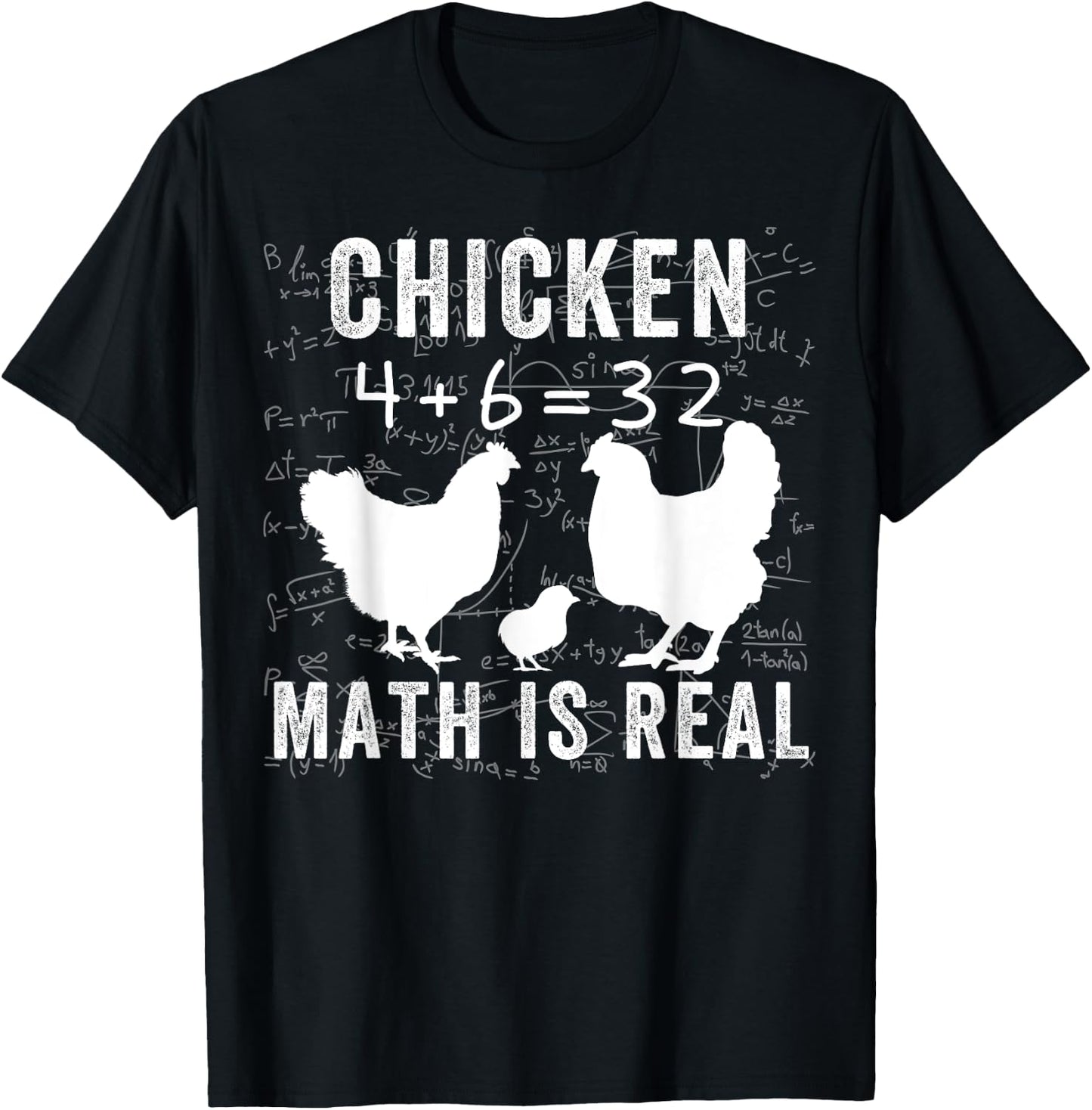 Chicken Math is Real, Chicken Lover Funny Chicken Math Meme T-Shirt - T-Shirt | Black