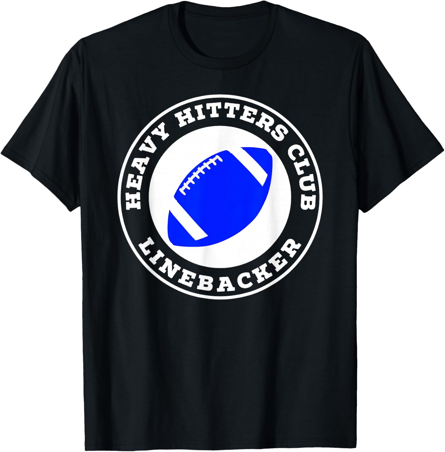 Linebacker Heavy Hitters Club Football Player T-Shirt - T-Shirt | Black