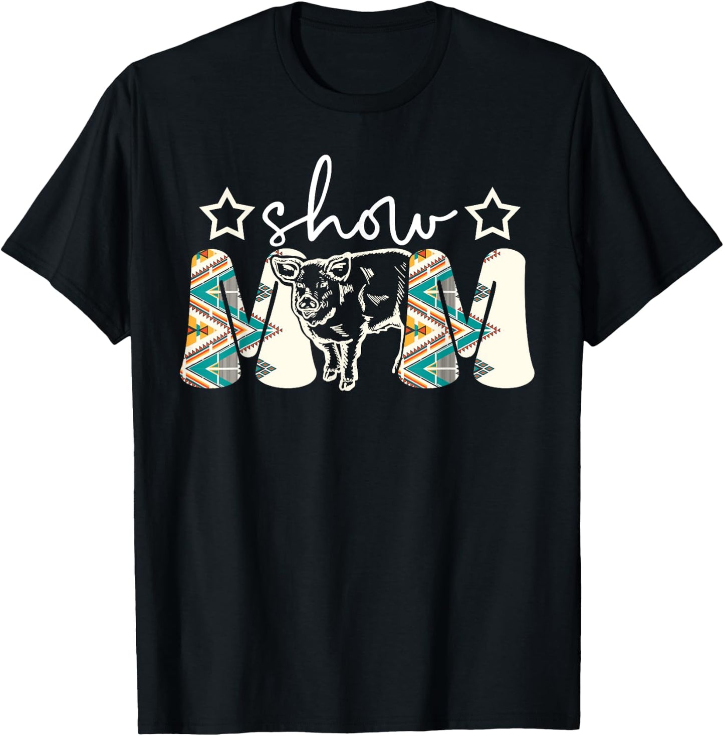 Pig Show Mom Pig Show Mother Pig Show Mama T-Shirt - T-Shirt | Black