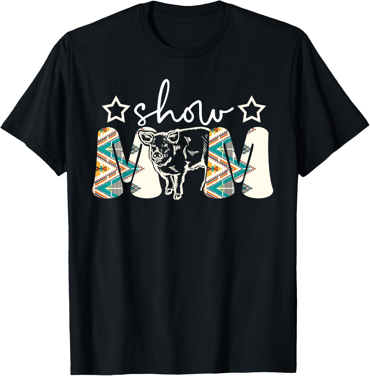 Pig Show Mom Pig Show Mother Pig Show Mama T-Shirt - T-Shirt | Black