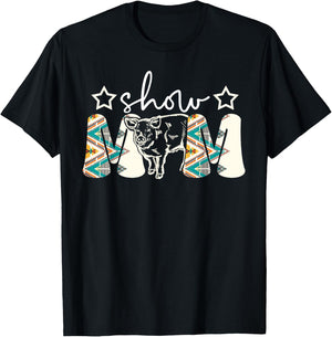 Pig Show Mom Pig Show Mother Pig Show Mama T-Shirt - T-Shirt | Black