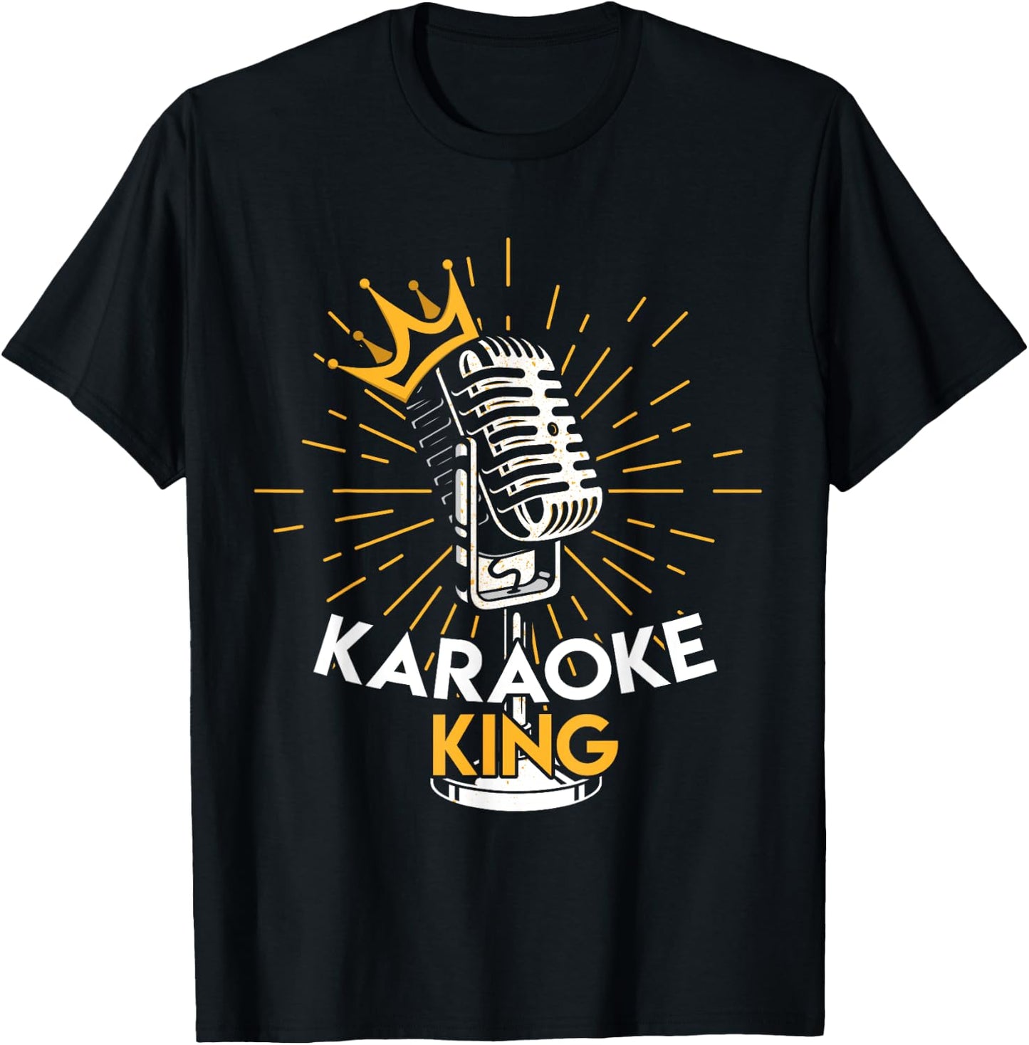Karaoke Machine King Mic Vocalist Karaoke Singing Microphon T-Shirt - T-Shirt | Black