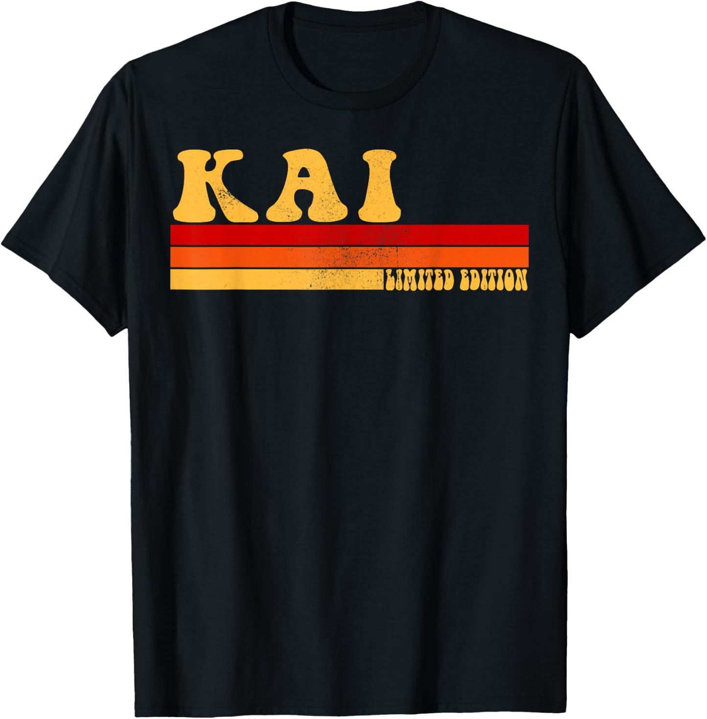 KAI Name Personalized Idea Men Retro Vintage KAI T-Shirt - T-Shirt | Black