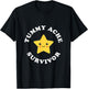 Cute Tummy Ache Survivor Star Ironic Pun Stomach Ache T-Shirt - T-Shirt | Black