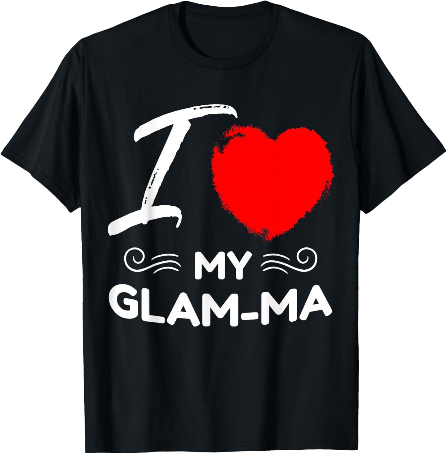 I Love My Glam-ma Cute Mother Grandma Matching Family Party T-Shirt - T-Shirt | Black
