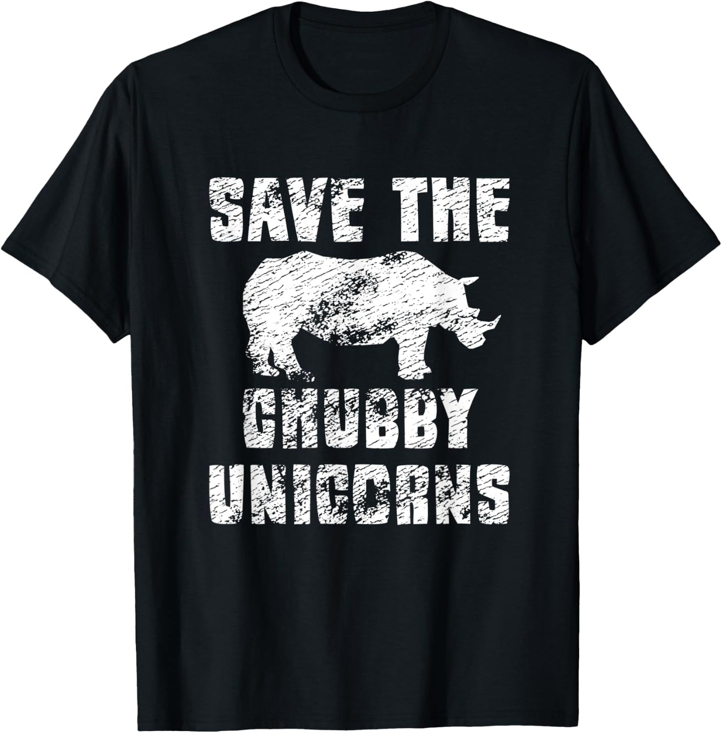 Save The Chubby Unicorn T-Shirt - T-Shirt | Black