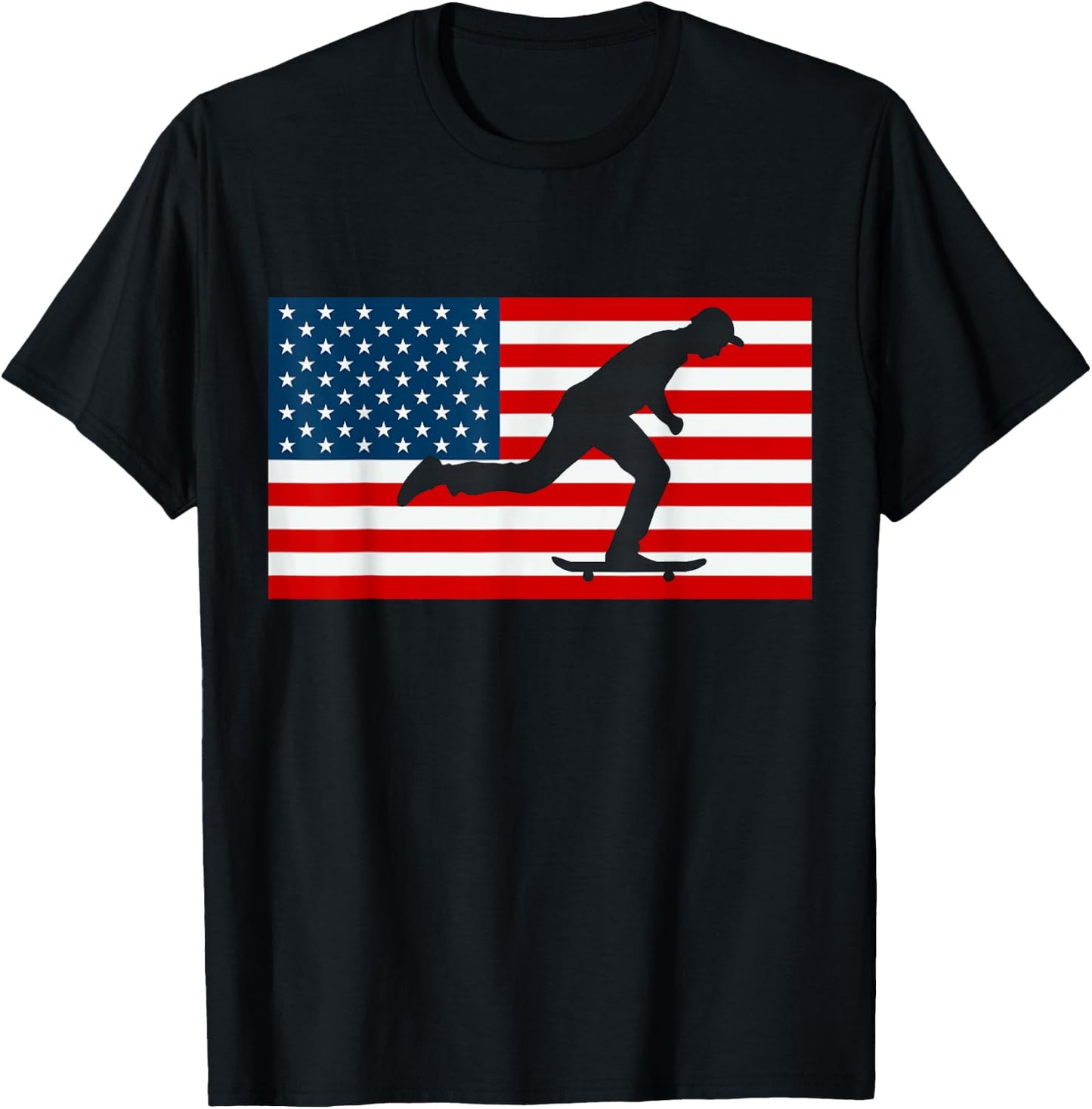 Patriotic Vert Skater Street Skater Skateboarding T-Shirt - T-Shirt | Black