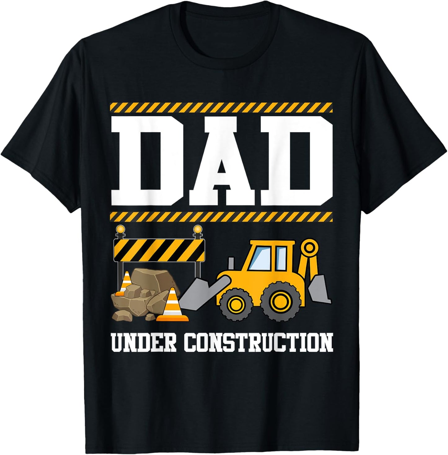 Dad Under Construction Kids Truck Excavator Matching Family T-Shirt - T-Shirt | Black