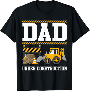 Dad Under Construction Kids Truck Excavator Matching Family T-Shirt - T-Shirt | Black