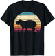 Capybara Silhouette Sunset Retro Capy Rodent Men Women Kids T-Shirt - T-Shirt | Black