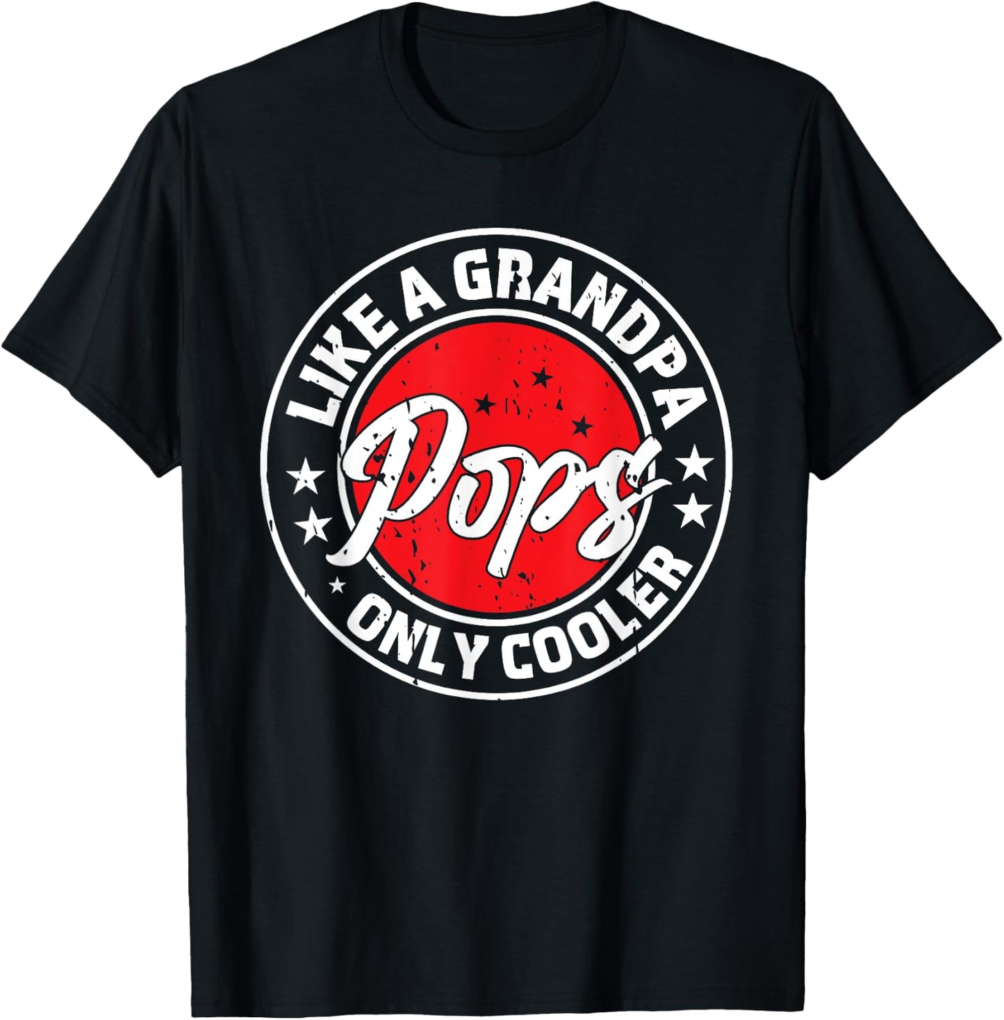 Pops Like A Grandpa Only Cooler Retro Men Father's Day T-Shirt - T-Shirt | Black