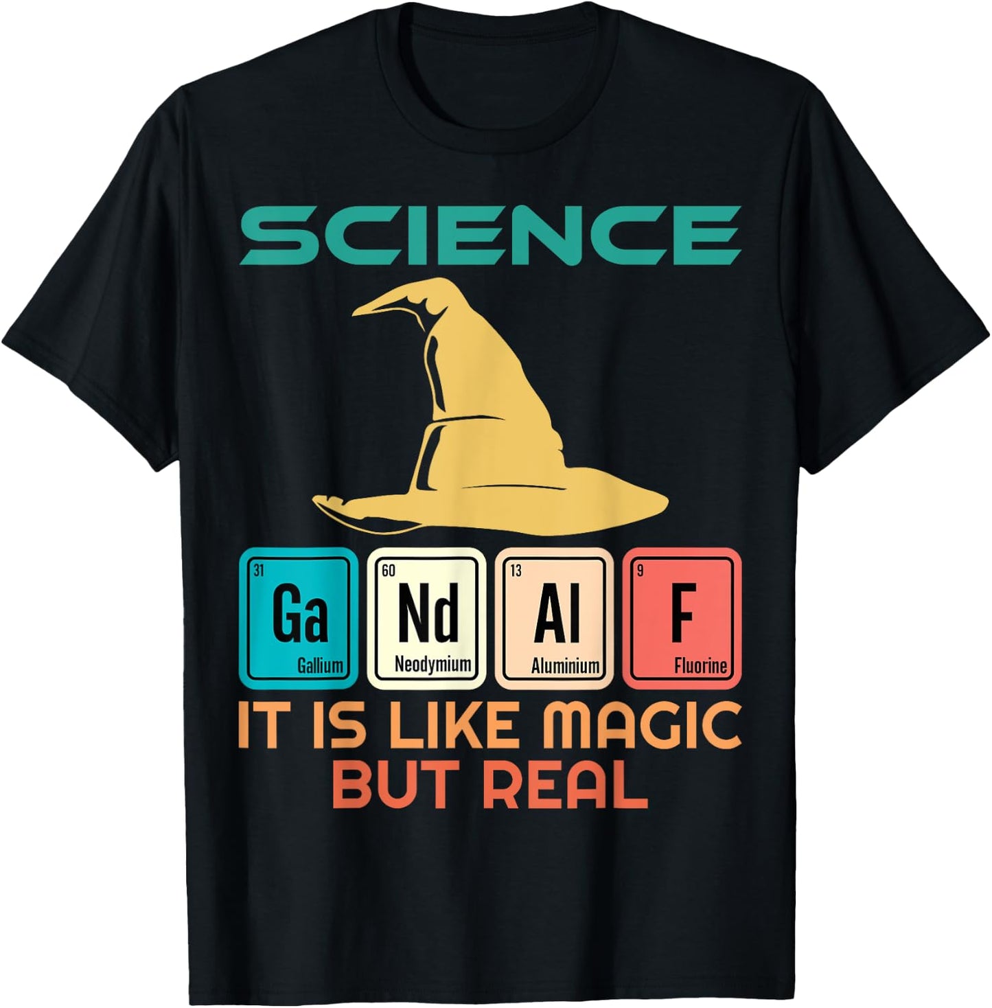 Science is like magic but real Cute Cool Geeky Nerdy Teacher T-Shirt - T-Shirt | Black