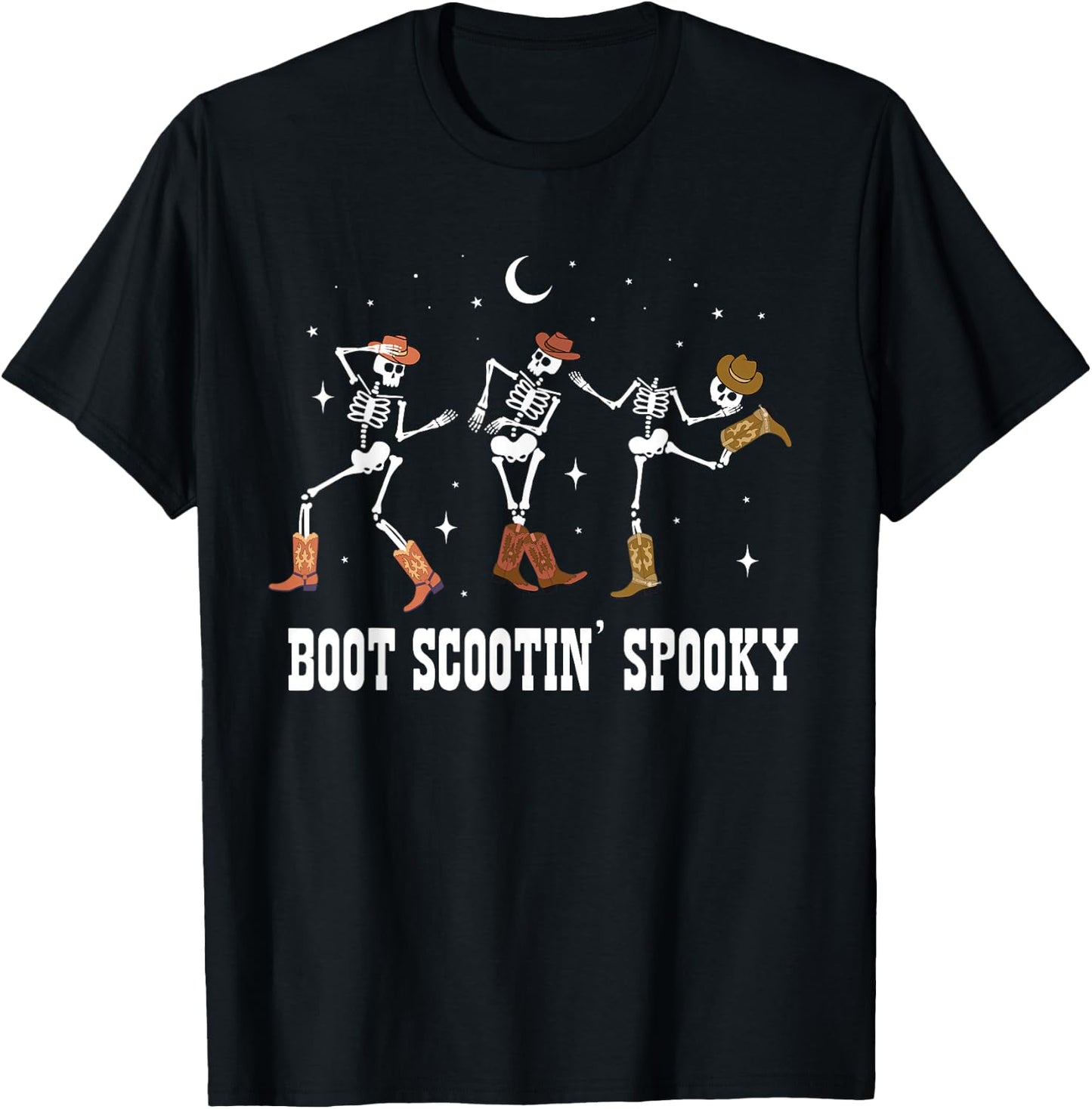 Coyboy Skeleton Dance Halloween Western Country Cowgirl T-Shirt - T-Shirt | Black