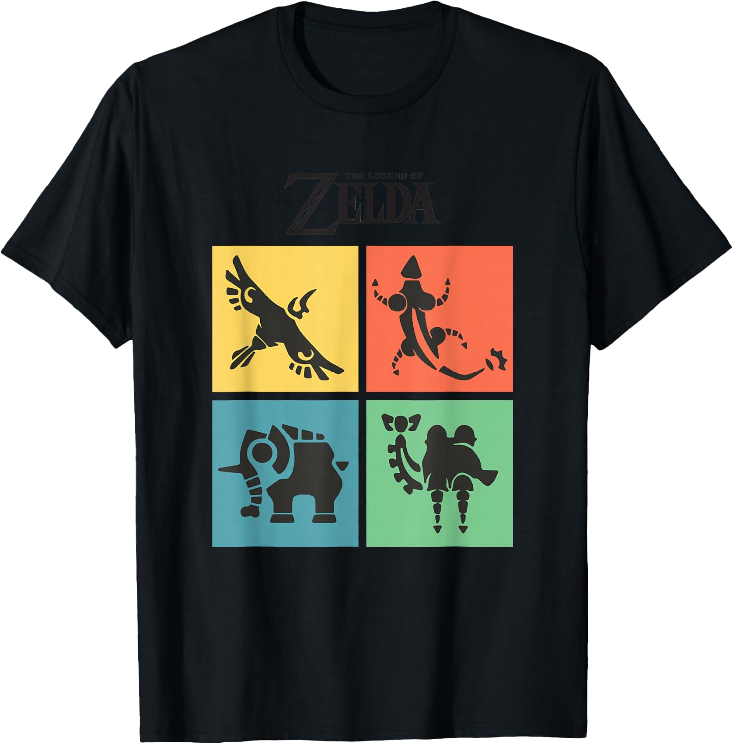 The Legend of Zelda Four Divine Beasts Color Box Up T-Shirt - T-Shirt | Black