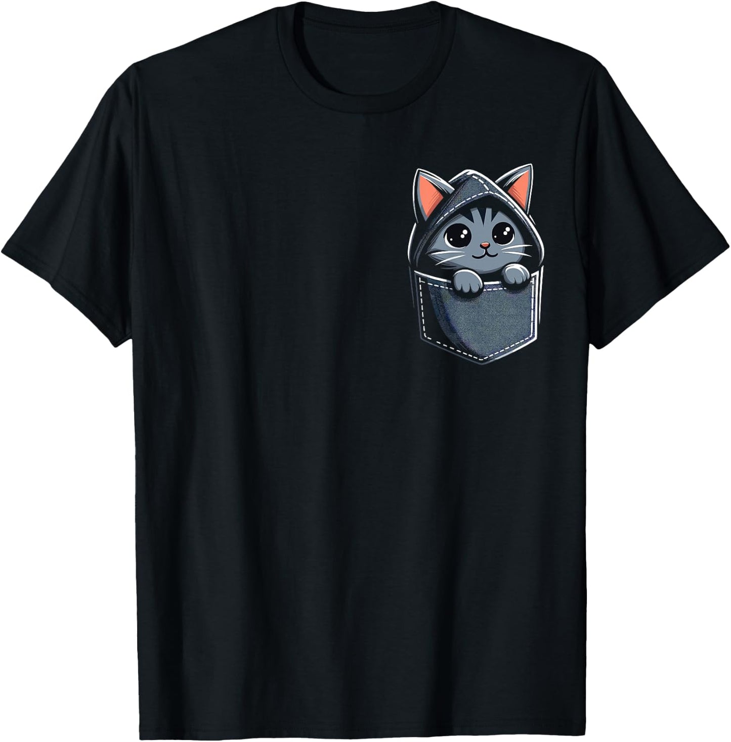 shirt with cat in pocket, cat shirts, Funny cat, cute cats Women Kids T-Shirt - T-Shirt | Black