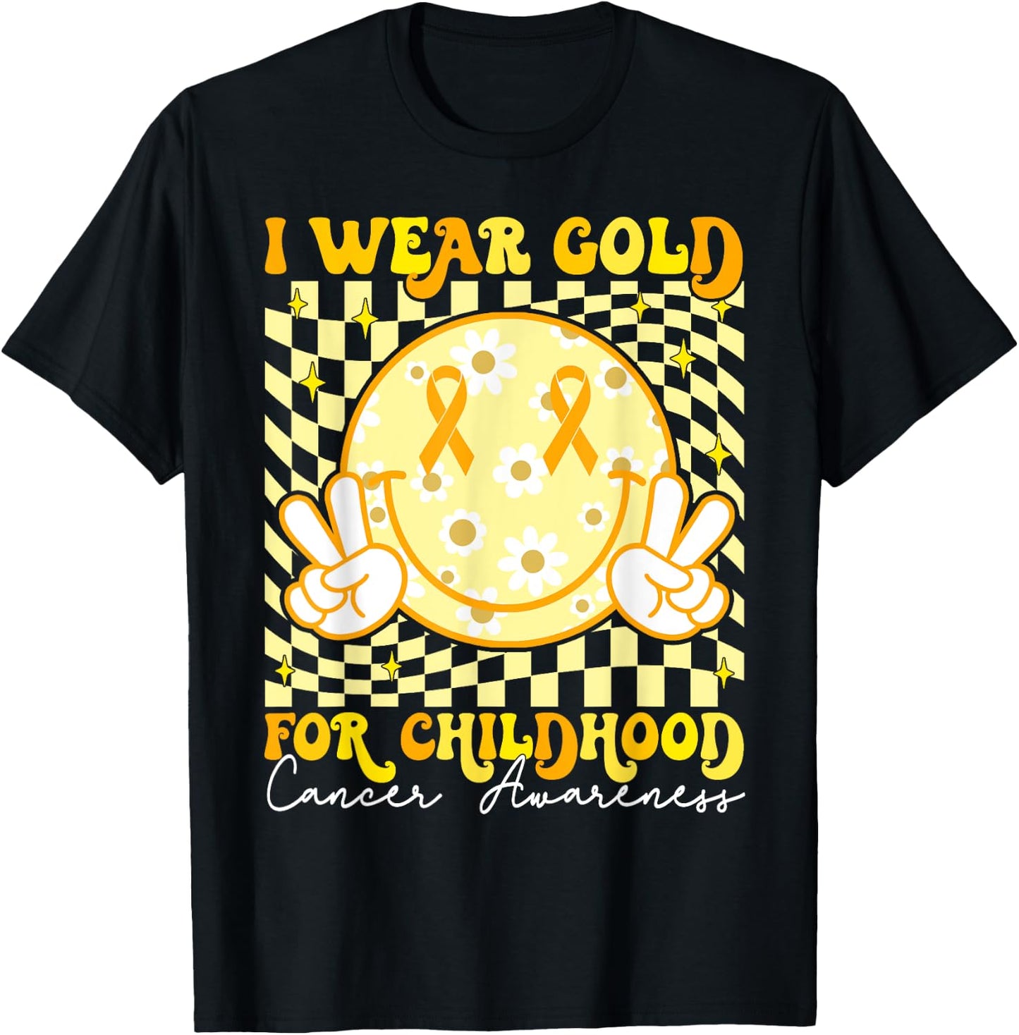 We Wear Gold for Childhood Cancer Awareness Men Woman Kids T-Shirt - T-Shirt | Black