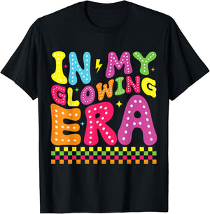 In My Glowing Era Groovy Retro Funny Summer Vacation T-Shirt - T-Shirt | Black