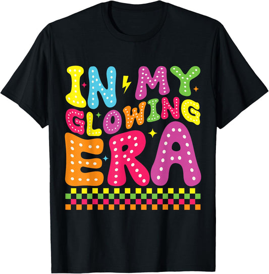 In My Glowing Era Groovy Retro Funny Summer Vacation T-Shirt - T-Shirt | Black