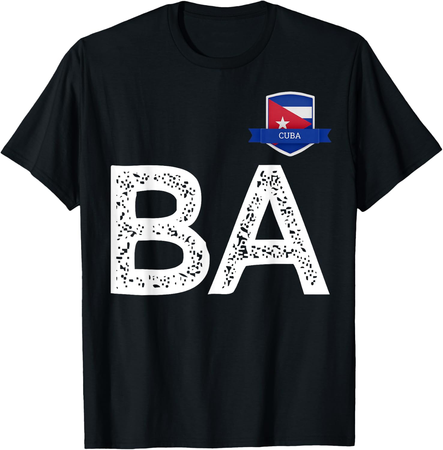 Cuba Human-Flag B and Letter A Cuban T-Shirt - T-Shirt | Black