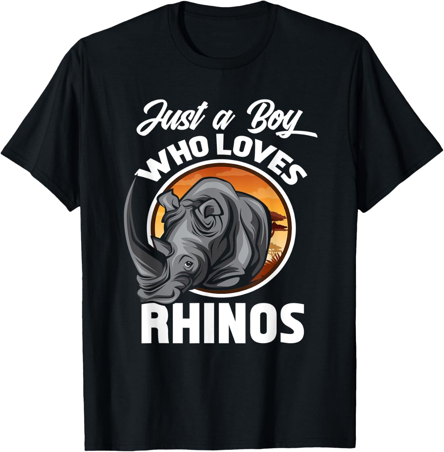 Just A Boy Who Loves Rhinos - Boys Gift Toddler Kids T-Shirt - T-Shirt | Black