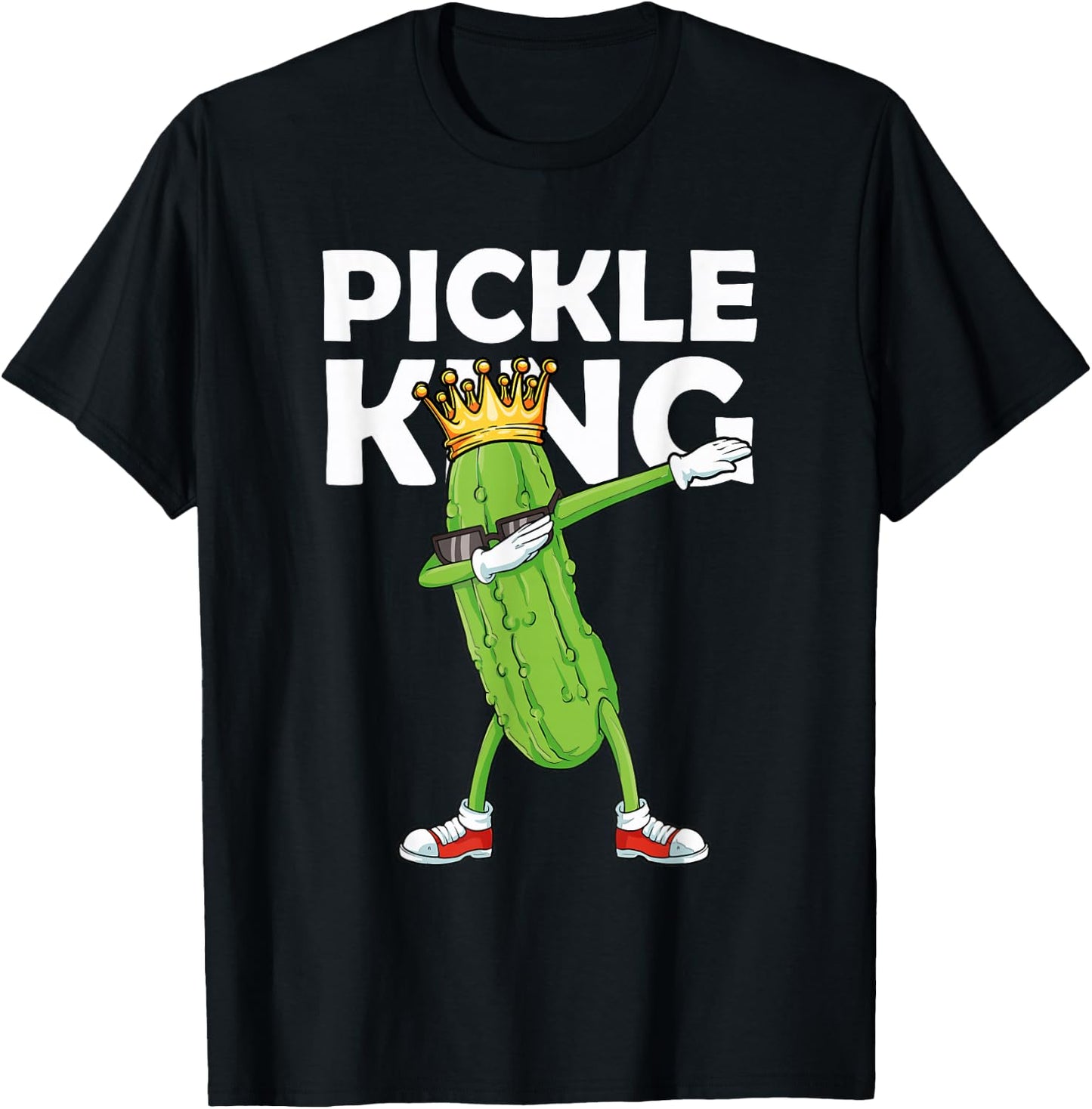 Dabbing Pickle King Cucumber Dab Funny Veggie Vegetarian T-Shirt - T-Shirt | Black