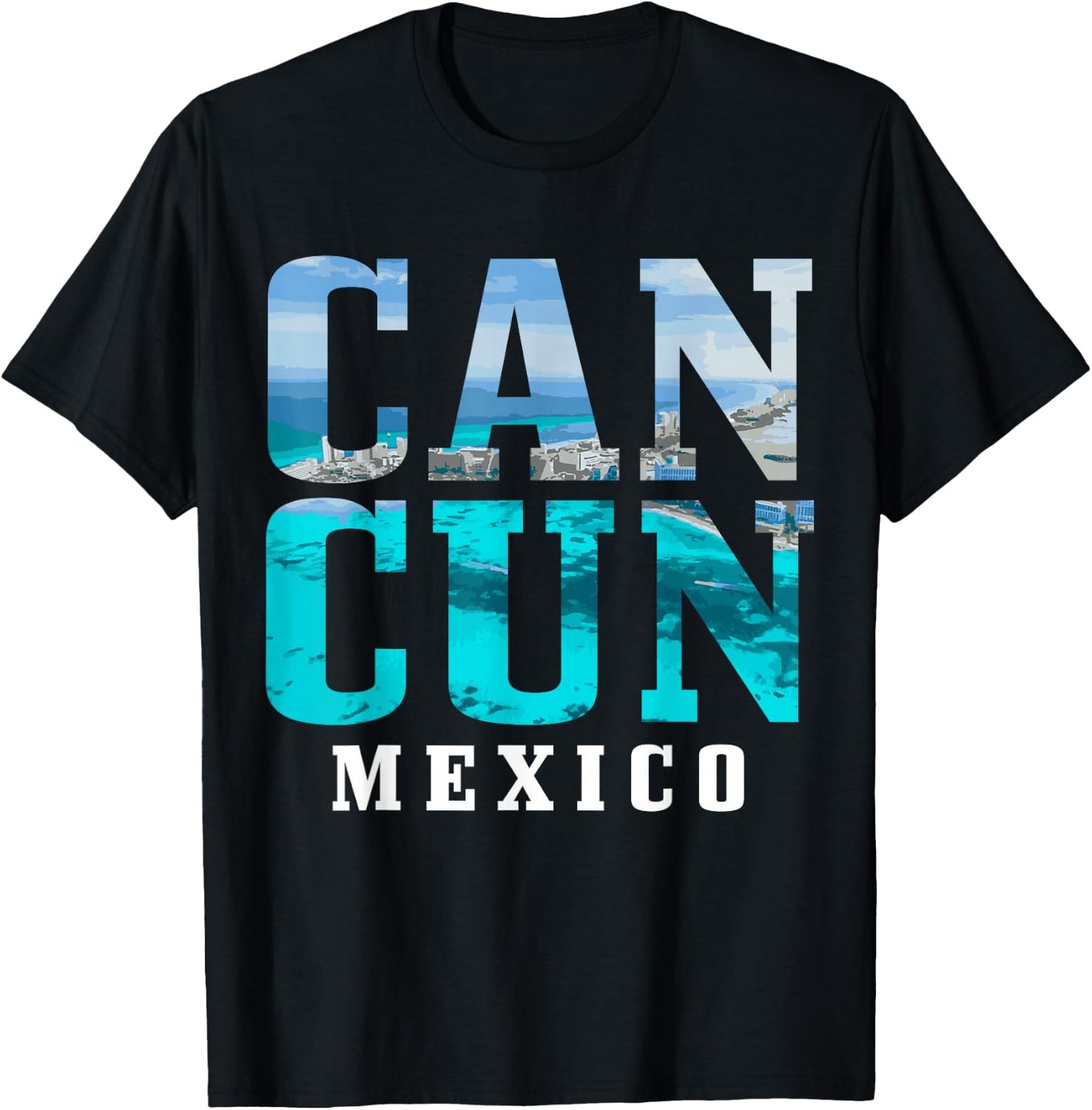 Cancun Mexico Beach Summer Vacation Souvenir T-Shirt - T-Shirt | Black