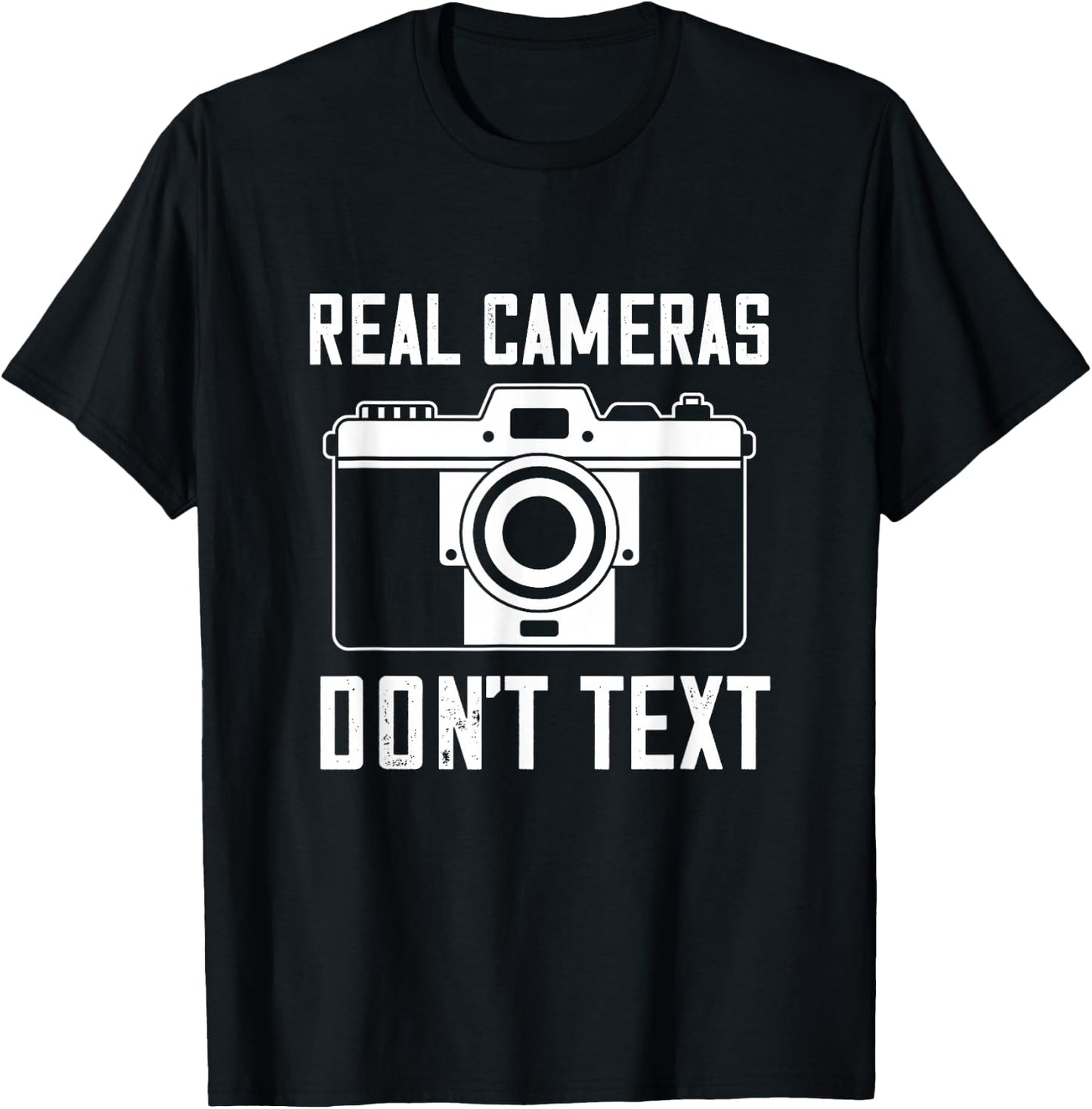 Photographer Real Camera Vintage Don't Text Photography T-Shirt - T-Shirt | Black