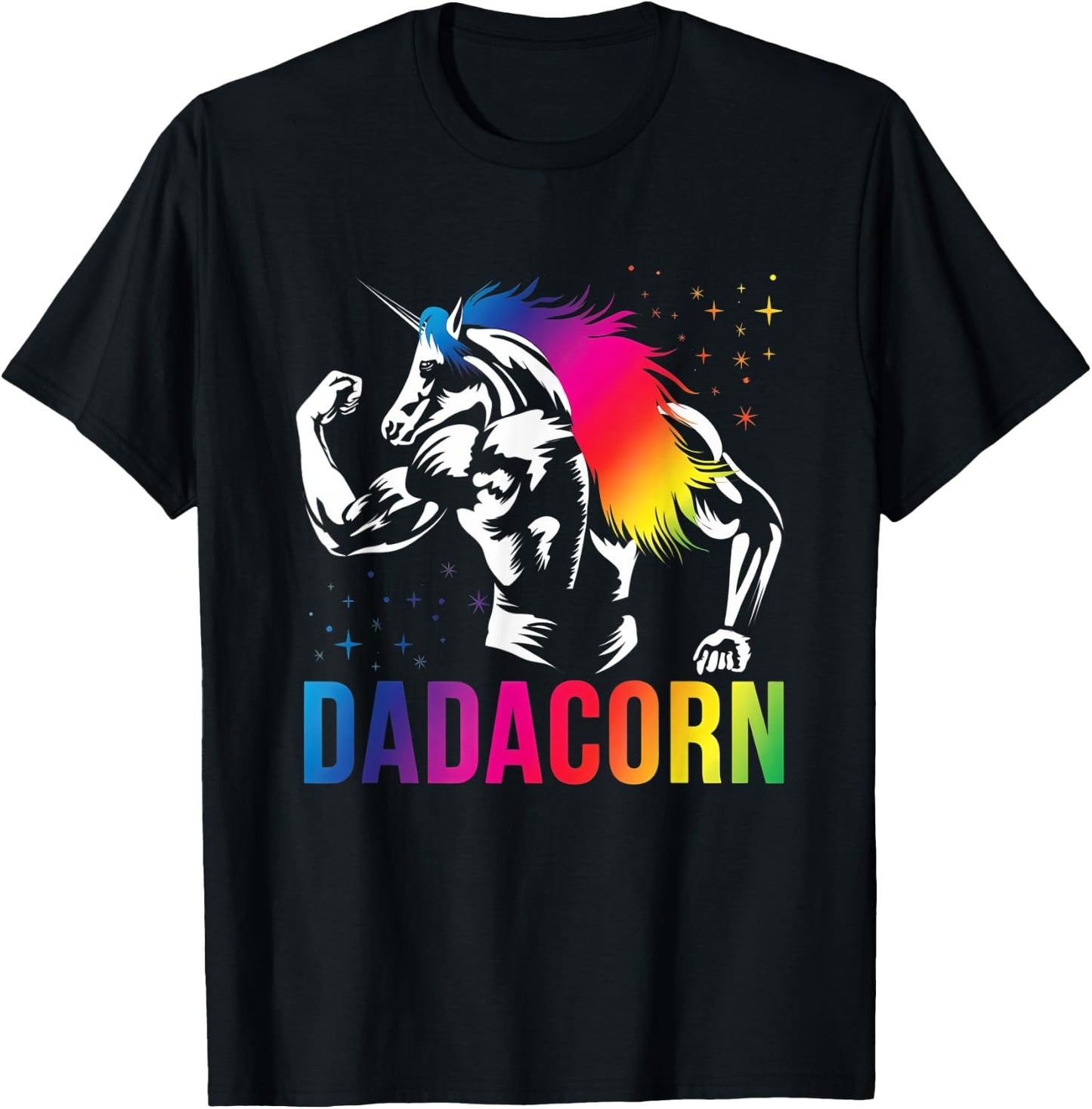 Fathers Day Gift Unicorn Dad Shirt Funny Dadacorn Men T-Shirt - T-Shirt | Black