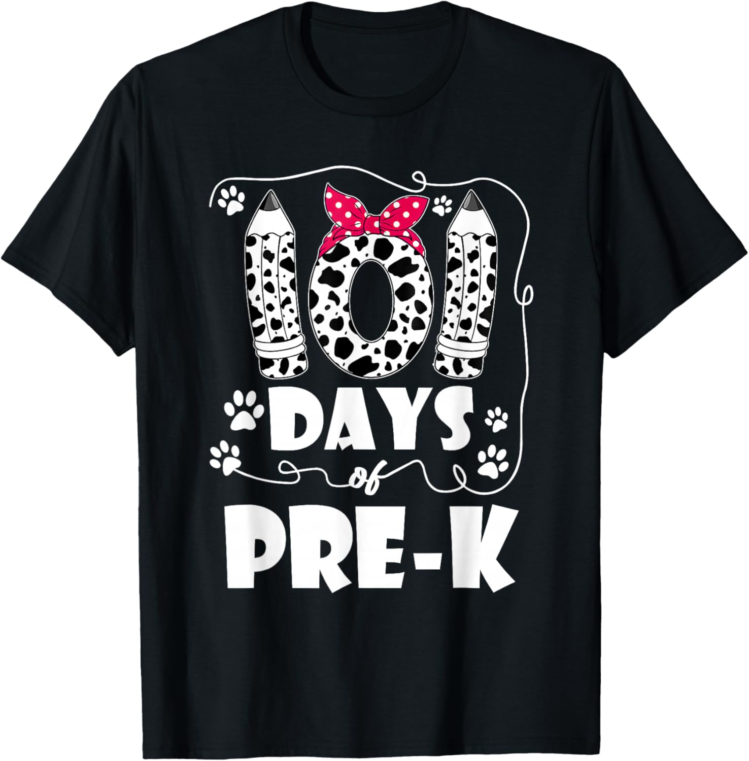 101 Days Pre K 100th Day Dog 100 Days School Students Men Women Kids T-Shirt - T-Shirt | Black