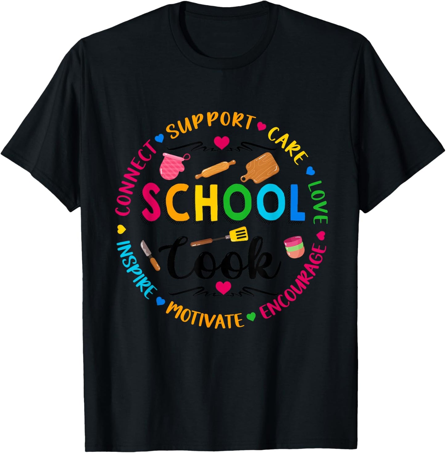 School Cook Women Lunch Lady Cafeteria Worker T-Shirt - T-Shirt | Black